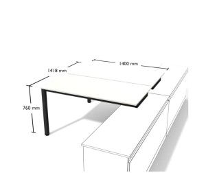 Ergonomiczne i funkcjonalne czteroosobowe stanowisko pracy  ESPK4  White & Graph #2