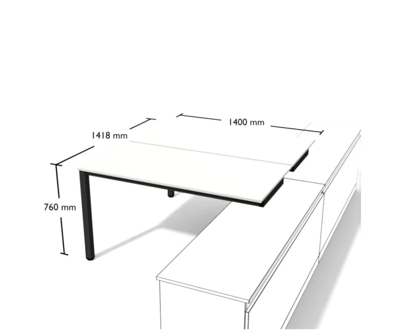 Ergonomiczne i funkcjonalne czteroosobowe stanowisko pracy  ESPK4  White & Graph #2