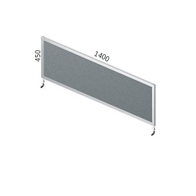 Przegroda Akustyczna tapicerowana  do biurka P45-140P – wysokość 450 mm, kolor popielaty. #1