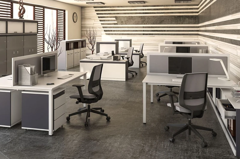 Biurko WGB 14 zbudowane na skręcanym stelażu metalowym #3