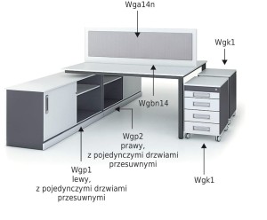 Kontener z piórnikiem i szufladami cichy domyk WGK1 #3
