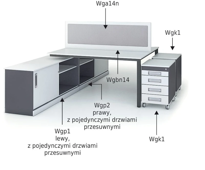 Kontener z piórnikiem i szufladami cichy domyk WGK1 #3