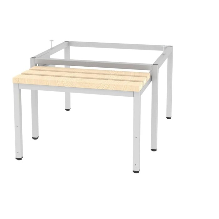 Podstawa z wysuwaną ławką do szaf ubraniowych Wys 390 Szer 790 Gł  745 mm    kolor : RAL 7035 – jasnoszary #1