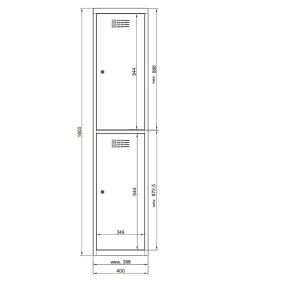 Szafa skrytkowa Sus 412 – 400 mm                 kolor : RAL 7035 – jasnoszary #2