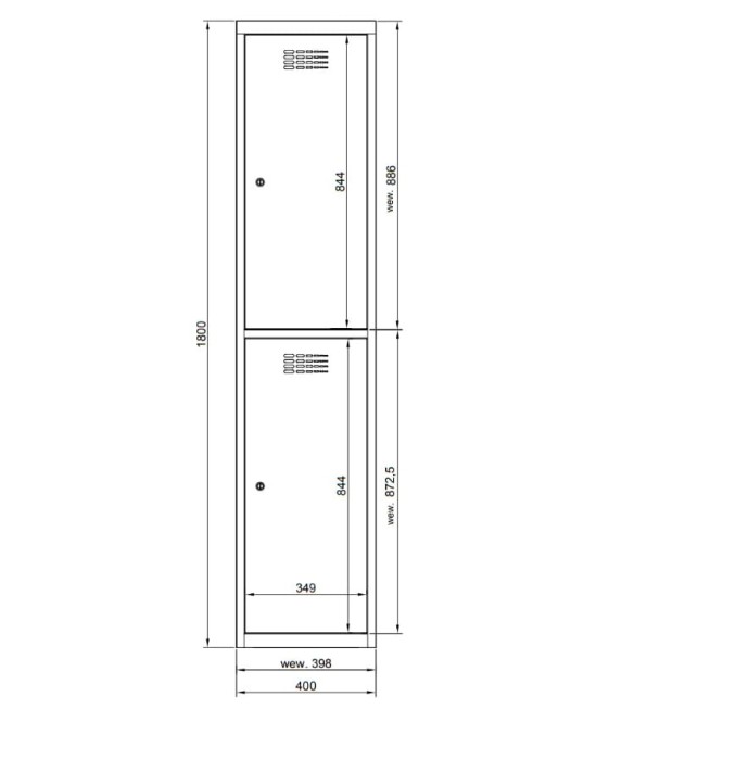 Szafa skrytkowa Sus 412 – 400 mm                 kolor : RAL 7035 – jasnoszary #2