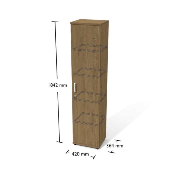 Regał Rt5k-  szer 420 gł 360 wys 1842 mm , Dąb kamienny #1