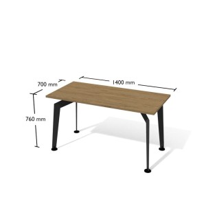 Biurko XAR-S3-7 -  szer 1400 gł 700 wys 760 mm ,  blat gr 25 mm w kolorze Dąb kamienny/ stelaż metalowy Grafit #1