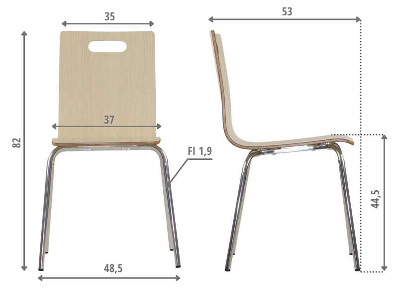 WERDIa - sklejka w kolorze naturalnym wysokość: 82 cm szerokość 48,5  cm  głębokość: 53 cm #2