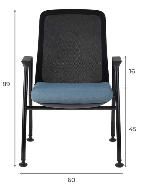 AXEL 4L Black  - w kolorze Niebieskim na siedzisku i Czarną siatką na oparciu wysokość: 89 cm szerokość 60 cm #2