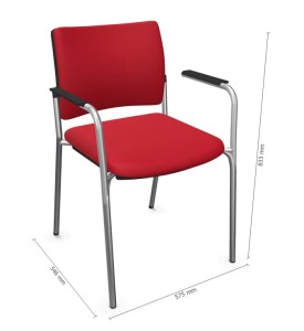 Intrata 31 V krzesło konferencyjne - w kolorze czerwonym  wysokość: 83 cm szerokość 57,5 cm  głębokość: 54,6 cm #3