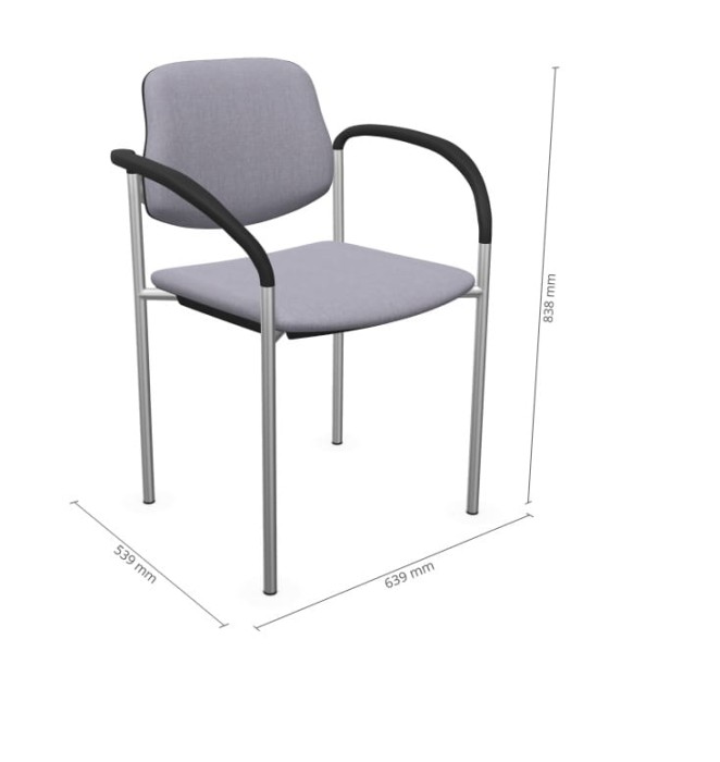 STYL Arm krzesło konferencyjne - w kolorze szarym  wysokość: 84 cm szerokość 64 cm  głębokość: 54 cm #2