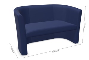 CLUB Duo - Sofa w kolorze Granatowym V53 N,  szerokość 129 cm  głębokość 63 cm wysokość: 77 cm #2