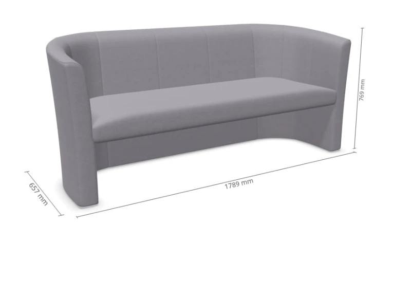 CLUB Trio - Sofa w kolorze Jasnoszarym CSE 11,  szerokość 179 cm  głębokość 66 cm wysokość: 77 cm #2