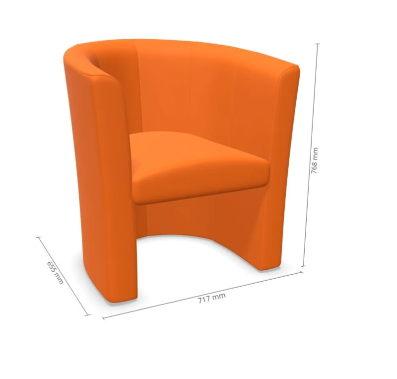 CLUB  - Fotel w kolorze Pomarańczy V83,  szerokość 72 cm  głębokość 66 cm wysokość: 77 cm #2