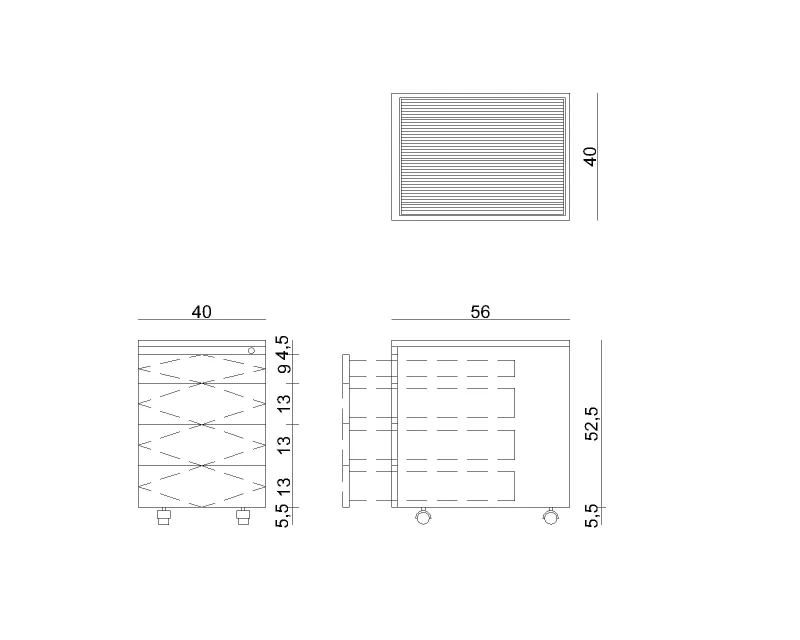 Metalowy kontener pod biurko 325 ,  szer 400 gł 560 wys 580 mm, biały #3