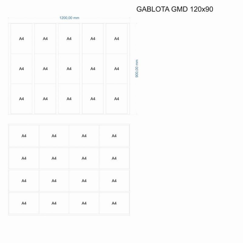 Gablota magnetyczna  GMD-K  szer 1200 wys 900 gł 350 mm  w kolorze srebrynym #2