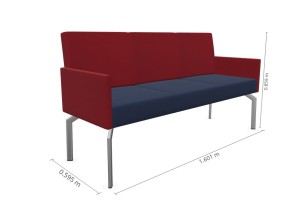 Sofa 3 osobowa Cloud z podłokietnikami w kolorze niebieskim wys  86 cm, wys do siedziska 47 cm, szer 161 cm,  gł 59,5 cm #4