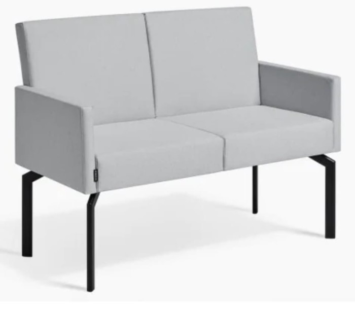 Sofa 2 osobowa Cloud z podłokietnikami w kolorze jasnym szarym wys  86 cm, wys do siedziska 47 cm, szer 110 cm,  gł 59,5 cm #1