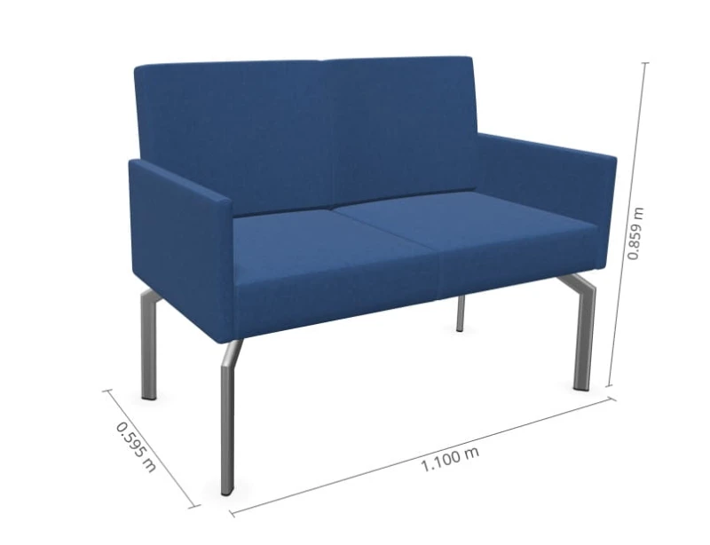 Sofa 2 osobowa Cloud z podłokietnikami w kolorze jasnym szarym wys  86 cm, wys do siedziska 47 cm, szer 110 cm,  gł 59,5 cm #2