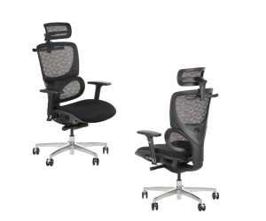 Fotel ErgoLine S1 A 2 - w kolorze czarnym podstawa aluminiowa