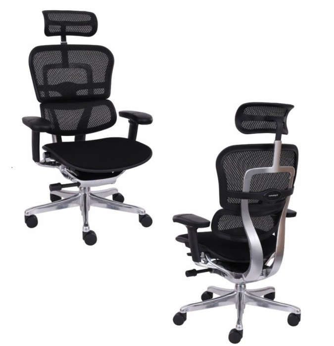 Ergonomiczny fotel biurowy Ergohuman 2 Elite ST siedzisko siatkowe lub tkaninowe